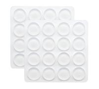 AEKZOX 32 Piezas Almohadillas Antideslizantes, Protectores de Placa de Vidrio, Puntos de Silicona, Gomas Adhesivas para Controlar el Movimiento de Mesas de Vidrio (20mm x 5mm) (Transparente)