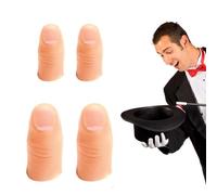 AEKZOX 4 Pcs Dedos Mágicos para Trucos de Magia, Dedos Artificiales para Ilusiones, Accesorios de Magia para Fiestas y Espectáculos