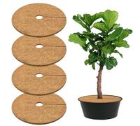 AEKZOX 4 piezas Disco de fibra de coco reutilizable, Estera de coco, Protección contra el frío y las heladas, sustrato de coco, 20 cm cubierta de plantas, para plantas en macetas en el jardín (20 cm)