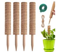 AEKZOX 4 unidades de postes de coco expandibles para Monstera y plantas de interior, soporte para plantas como guía de crecimiento y apoyo para plantas (30cm)