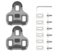 AEKZOX Calas de Bicicleta 4,5° Float, Antideslizantes de TPU para Pedales de Carretera Grises, Set de Placas de Pedal de 3 Agujeros con Accesorios de Montaje
