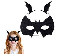 AEKZOX Máscara de Murciélago y Horquillas con Alas de Murciélago, Fieltro de Halloween, Mascarada, Antifaz, Disfraz Halloween, Perfecto para Carnaval, Cosplay y Fiesta Temática (Antifaz Negro)