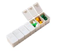 AEKZOX Pastillero Semanal de 7 Compartimentos, Organizador Compacto de Medicamentos con Días de la Semana, Caja Pequeña para Pastillas Ideal para Viajes (Gris)