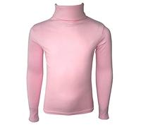 AEL Niños Niños-Niña Polo Enfoque Acanalado Top Tortuga Cuello Alto 0-13 Años, Rosa., 5-6 Años