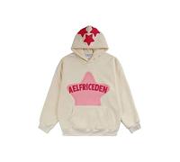 Aelfric Eden Sudadera con Capucha para Mujer Hoodie para Hombre Sudadera Estrella Unisex Basic Hoodie Mangas Largas Vintage Sweatshirt Y2K Hoody Blanco, L
