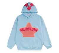 Aelfric Eden Sudadera con Capucha para Mujer Hoodie para Hombre Sudadera Estrella Unisex Basic Hoodie Mangas Largas Vintage Sweatshirt Y2K Hoody Azul, M