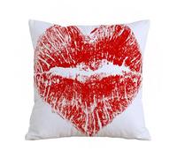 AELKSP Fundas de Cojín 40x40 cm,Beso, lápiz Labial Rojo, Signo en Forma de corazón, expresión, pasión,Fundas de Cojín Decorativo para Sofá,Cama, Silla,Salón,Coche.Modernas y con Cremallera Invisible