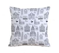AELKSP Fundas de Cojín 40x40 cm,Ciudad, Estilo boceto Monocromo, Lugares Famosos de Italia, Roma, Milá,Fundas de Cojín Decorativo para Sofá,Cama, Silla,Salón,Coche.Modernas y con Cremallera Invisible