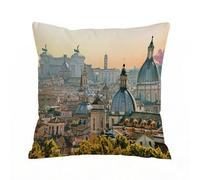 AELKSP Fundas de Cojín 40x40 cm,Ciudad, Vista de Roma Desde Castel SantAngelo Italia hito histórico de,Fundas de Cojín Decorativo para Sofá,Cama, Silla,Salón,Coche.Modernas y con Cremallera Invisible