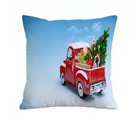 AELKSP Fundas de Cojín 40x40 cm,Fondo navideño. Recogida con árbol de Navidad y Regalos. Feliz Navidad,Fundas de Cojín Decorativo para Sofá,Cama, Silla,Salón,Coche.Modernas y con Cremallera Invisible