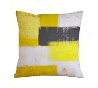 AELKSP Fundas de Cojín 40x40 cm,Gris y Amarillo, Pinceladas abstractas de Estilo Grunge, Antracita bla,Fundas de Cojín Decorativo para Sofá,Cama, Silla,Salón,Coche.Modernas y con Cremallera Invisible