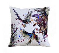 AELKSP Fundas de Cojín 40x40 cm,Hermosa ilustración con Flores de Lirio y pájaros en Estilo Acuarela p,Fundas de Cojín Decorativo para Sofá,Cama, Silla,Salón,Coche.Modernas y con Cremallera Invisible