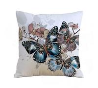 AELKSP Fundas de Cojín 40x40 cm, Mariposas y orquídeas,Fundas de Cojín Decorativo para Sofá,Cama, Silla,Salón,Coche.Modernas y con Cremallera Invisible