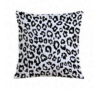 AELKSP Fundas de Cojín 40x40 cm,patrón de Leopardo Textura repitiendo Guepardo de Nieve Blanco Negro m,Fundas de Cojín Decorativo para Sofá,Cama, Silla,Salón,Coche.Modernas y con Cremallera Invisible
