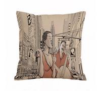 AELKSP Fundas de Cojín 45x45 cm,Cantante de Jazz afroamericano con contrabajista en una Calle de Nueva,Fundas de Cojín Decorativo para Sofá,Cama, Silla,Salón,Coche.Modernas y con Cremallera Invisible