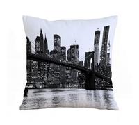 AELKSP Fundas de Cojín 45x45 cm,Ciudad de Nueva York - Puente de Brooklyn con el Horizonte de Manhatta,Fundas de Cojín Decorativo para Sofá,Cama, Silla,Salón,Coche.Modernas y con Cremallera Invisible