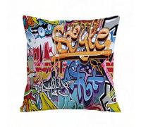 AELKSP Fundas de Cojín 45x45 cm,Muro de Graffiti. Fondo de Textura Urbana Vectorial de Graffiti de Art,Fundas de Cojín Decorativo para Sofá,Cama, Silla,Salón,Coche.Modernas y con Cremallera Invisible