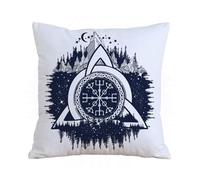 AELKSP Fundas de Cojín 45x45 cm,Nudo de la Trinidad Celta Tatuaje de yelmo de asombro aegishjalmur. Sí,Fundas de Cojín Decorativo para Sofá,Cama, Silla,Salón,Coche.Modernas y con Cremallera Invisible