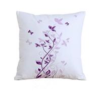 AELKSP Fundas de Cojín 50x50 cm,Árbol Violeta, Violeta, Persa, Flores Lilas con Mariposa, Planta ornam,Fundas de Cojín Decorativo para Sofá,Cama, Silla,Salón,Coche.Modernas y con Cremallera Invisible