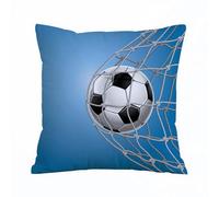 AELKSP Fundas de Cojín 50x50 cm,Balón de fútbol en Red sobre Fondo Azul.,Fundas de Cojín Decorativo para Sofá,Cama, Silla,Salón,Coche.Modernas y con Cremallera Invisible