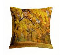 AELKSP Fundas de Cojín 50x50 cm,Bosque, cálido Paisaje otoñal con Hojas de Arce pálidas en el Bosque,Fundas de Cojín Decorativo para Sofá,Cama, Silla,Salón,Coche.Modernas y con Cremallera Invisible