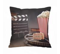 AELKSP Fundas de Cojín 50x50 cm,Cine, Objetos de Entretenimiento Antiguos Relacionados con el Cine Fil,Fundas de Cojín Decorativo para Sofá,Cama, Silla,Salón,Coche.Modernas y con Cremallera Invisible