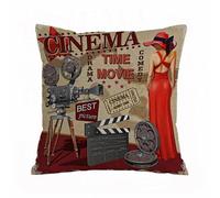 AELKSP Fundas de Cojín 50x50 cm,Tema Retro de rodaje de Cine.,Fundas de Cojín Decorativo para Sofá,Cama, Silla,Salón,Coche.Modernas y con Cremallera Invisible