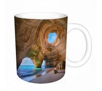 AELKSP Tazas grandes de 330 ml para café, tazas desayuno, té y bebidas calientes, tazas de cafe,Algar de Benagil - Cueva de la playa de Benagil_Crédito Bruno Carlos,regalo aniversario pareja