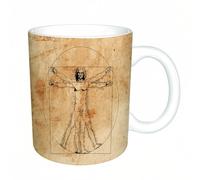 AELKSP Tazas grandes de 330 ml para café, tazas desayuno, té y bebidas calientes, tazas de cafe,Anatomía humana, Hombre de Vitruvio medieval eclosionando famoso italiano,regalo aniversario pareja