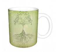 AELKSP Tazas grandes de 330 ml para café, tazas desayuno, té y bebidas calientes, tazas de cafe,Árbol de la vida, las raíces en el suelo reflejan la misteriosa sabiduría de,regalo aniversario pareja
