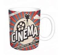 AELKSP Tazas grandes de 330 ml para café, tazas desayuno, té y bebidas calientes, tazas de cafe,Cartel de cine retro. Anuncio vectorial de película para un festival de veran,regalo aniversario pareja