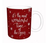 AELKSP Tazas grandes de 330 ml para café, tazas desayuno, té y bebidas calientes, tazas de cafe,Cita, Concepto de Navidad Es la época más maravillosa del año Frase y Copo de,regalo aniversario pareja