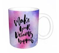 AELKSP Tazas grandes de 330 ml para café, tazas desayuno, té y bebidas calientes, tazas de cafe,Citas inspiradoras, haz que los sueños se hagan realidad,regalo aniversario pareja