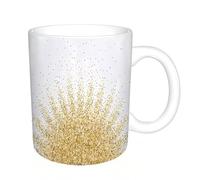 AELKSP Tazas grandes de 330 ml para café, tazas desayuno, té y bebidas calientes, tazas de cafe,Confeti brillante de lujo. Pequeñas partículas doradas dispersas sobre fondo,regalo aniversario pareja