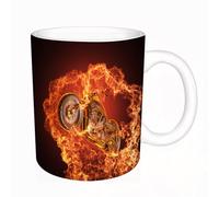 AELKSP Tazas grandes de 330 ml para café, tazas desayuno, té y bebidas calientes, tazas de cafe,Conjunto varonil, Chopper Bike irrumpe en el fuego Moto-Moto-Deporte groso,regalo aniversario pareja