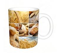 AELKSP Tazas grandes de 330 ml para café, tazas desayuno, té y bebidas calientes, tazas de cafe,Cosecha, distintas etapas de la panadería, desde el trigo hasta el producto f,regalo aniversario pareja