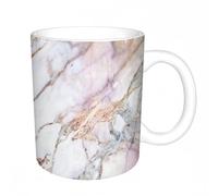 AELKSP Tazas grandes de 330 ml para café, tazas desayuno, té y bebidas calientes, tazas de cafe,Diseño de mármol, apariencia suave, delicado diseño de rayas en rosa, blanco,regalo aniversario pareja
