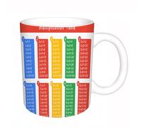 AELKSP Tazas grandes de 330 ml para café, tazas desayuno, té y bebidas calientes, tazas de cafe,Herramienta matemática básica, una tabla de multiplicar completa del 1 al 10,regalo aniversario pareja