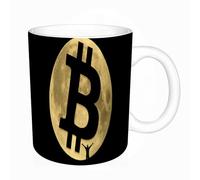 AELKSP Tazas grandes de 330 ml para café, tazas desayuno, té y bebidas calientes, tazas de cafe,La luna, un símbolo de bitcoin y una figura humana. Formato vectorial.,regalo aniversario pareja