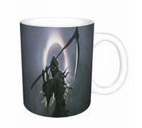 AELKSP Tazas grandes de 330 ml para café, tazas desayuno, té y bebidas calientes, tazas de cafe,La Muerte, también conocida como la Parca, sostiene una guadaña contra el ecl,regalo aniversario pareja