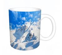 AELKSP Tazas grandes de 330 ml para café, tazas desayuno, té y bebidas calientes, tazas de cafe,Lac, Paysage de Montagne Pista de Ski Sports D'hiver Tel - A5,regalo aniversario pareja