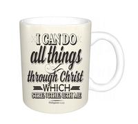 AELKSP Tazas grandes de 330 ml para café, tazas desayuno, té y bebidas calientes, tazas de cafe,Letras bíblicas. Arte cristiano. Todo lo puedo en Cristo que me fortalece. Fi,regalo aniversario pareja