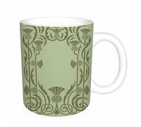 AELKSP Tazas grandes de 330 ml para café, tazas desayuno, té y bebidas calientes, tazas de cafe,Marco botánico Art Nouveau con piñas, estilo antiguo, inspirado en la natural,regalo aniversario pareja