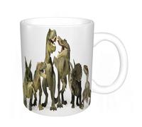AELKSP Tazas grandes de 330 ml para café, tazas desayuno, té y bebidas calientes, tazas de cafe,Niños, Dinosaurios T Rex Jurásico 3D Dino Fósil Arte Diseño Historia,regalo aniversario pareja