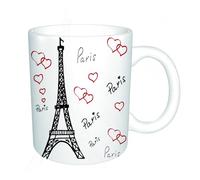 AELKSP Tazas grandes de 330 ml para café, tazas desayuno, té y bebidas calientes, tazas de cafe,París Conjunto Torre Eiffel, Eiffel París siempre es una buena idea Lugares t,regalo aniversario pareja