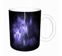 AELKSP Tazas grandes de 330 ml para café, tazas desayuno, té y bebidas calientes, tazas de cafe,Relámpago con nubes dramáticas. Un rayo cae en un cielo nublado y oscuro.,regalo aniversario pareja