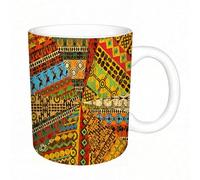 AELKSP Tazas grandes de 330 ml para café, tazas desayuno, té y bebidas calientes, tazas de cafe,Rica mezcla de motivos africanos: una celebración visual de la cultura,regalo aniversario pareja