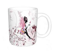 AELKSP Tazas grandes de 330 ml para café, tazas desayuno, té y bebidas calientes, tazas de cafe,Un cuento de hadas de silueta oscura con coloridos trajes florales rodeados d,regalo aniversario pareja