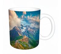 AELKSP Tazas grandes de 330 ml para café, tazas desayuno, té y bebidas calientes, tazas de cafe,Vista aérea de la carretera alpina Grossglockner. Alpes austriacos, Europa.,regalo aniversario pareja