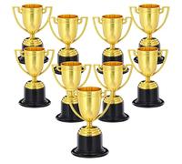 Aelmiyw Mini Trofeos,9Pcs Premio Trofeo de Oro de plástico,Pequeño Trofeo Mini para Niños Fiesta de Favores, Atrezzo, Recompensas, Premios Ganadores